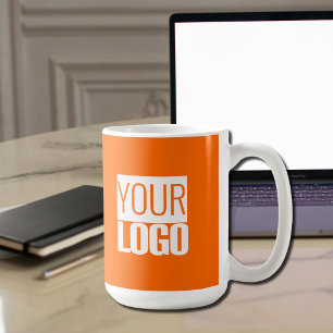 Caneca De Café Laranja neon - adicionar logotipo -promo
