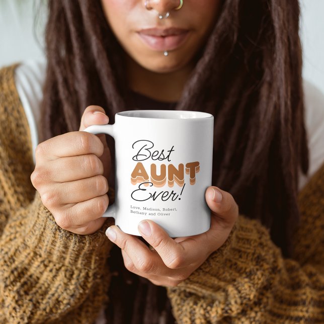 Caneca de Café Laranja Queimada Melhor Tia de Todo (Criador carregado)