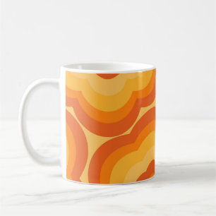Caneca De Café Laranja Y2K Flor Silvestre Negrito Retro Cozinha P