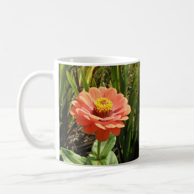 Caneca De Café Laranja Zinnia Flor Mug (Esquerda)