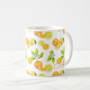 Caneca De Café Laranjas de Arte de Citros e Limões Patten