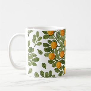 Caneca De Café Laranjas do Coração: Verdes Branches Amor.