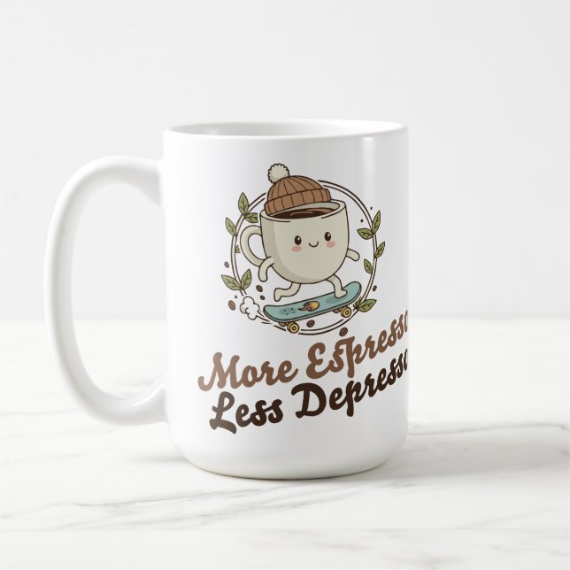 Caneca De Café Large Mug - More Espresso. Less Depresso. (Esquerda)