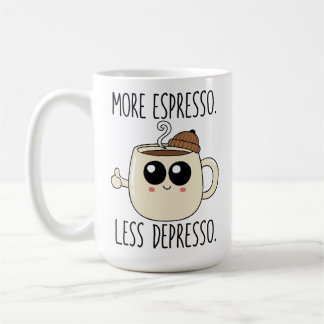 Caneca De Café Large Mug - More Espresso. Less Depresso.