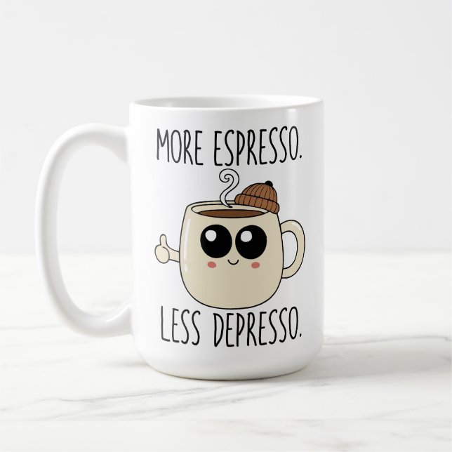 Caneca De Café Large Mug - More Espresso. Less Depresso. (Esquerda)