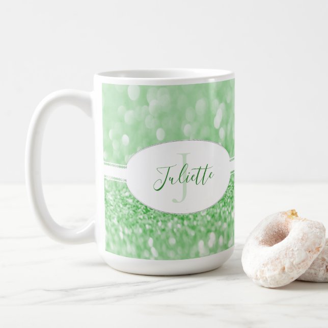 Caneca De Café Largura Verde Personaliza Mug de Café (Com Donut)