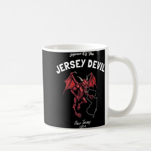 Caneca De Café Larva do Diabo de Jersey Nova Jersey EUA Críptido (Direita)