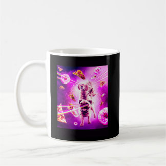 Caneca De Café Laser Espaço Olhos Cachorro Anel Pug Rainbow