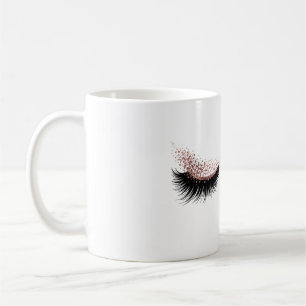 Caneca De Café Lashes Beauty Makeup Girl Lash Extension Rosa Mug