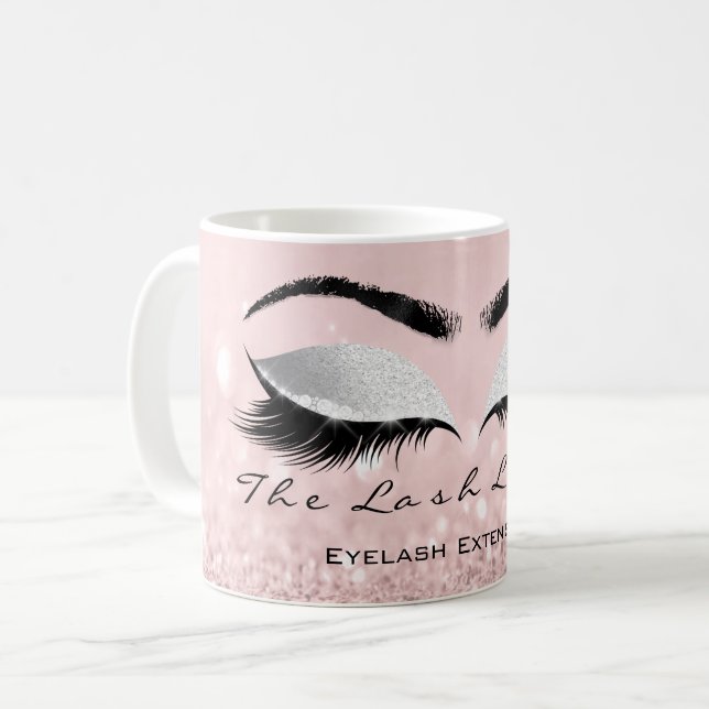 Caneca De Café Lashes Extenção Beleza Estúdio Cinza Olho Brilhant (Frente Esquerda)