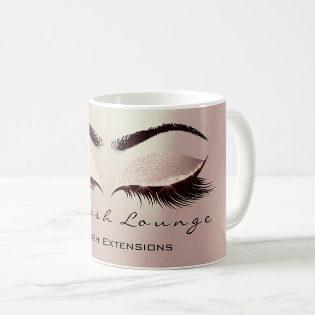 Caneca De Café Lashes Extenção Beleza Studio Blush Eye Glitter (Frente Esquerda)