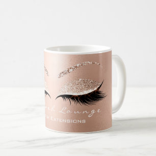 Caneca De Café Lashes Extenção Beleza Studio Rosa