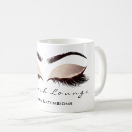 Caneca De Café Lashes Extenção Belo Estúdio Olhos Brancos