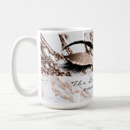 Caneca De Café Lashes Extensão Olhos Maquiagem Cobre Marble