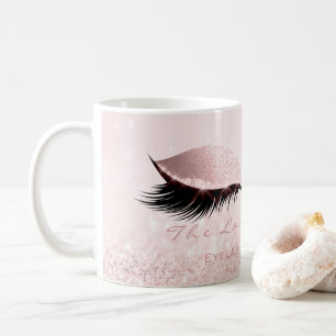 Caneca De Café Lashes Extension Studio Rosa Rosa Makeup Girly