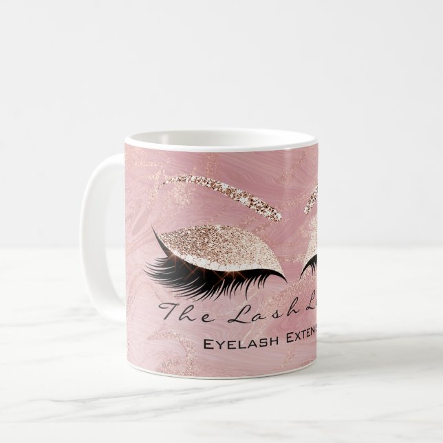 Caneca De Café Lashes Ramal Makeup Studio Molten Rosa (Frente Esquerda)