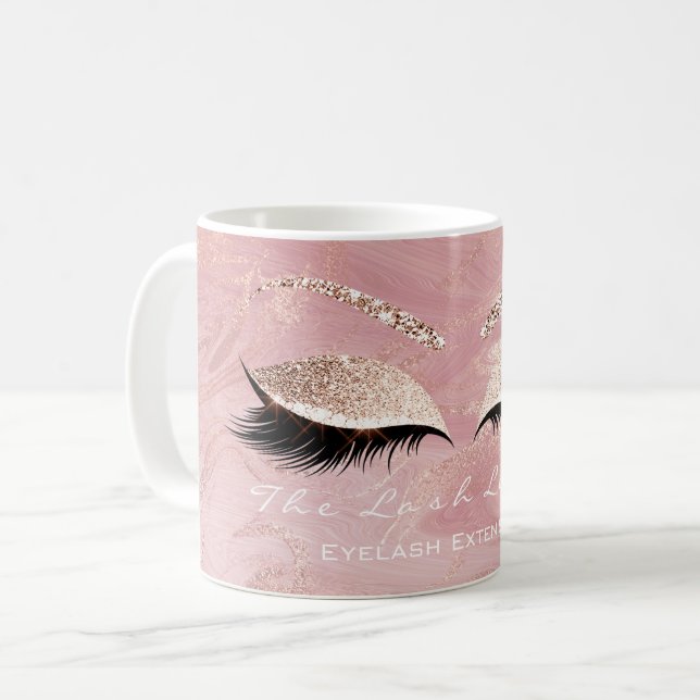 Caneca De Café Lashes Ramal Makeup Studio Molten Rosa (Frente Esquerda)