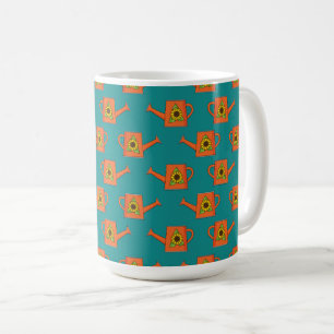 Caneca De Café Lata de Água Laranja com Girassol
