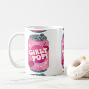 Caneca De Café Lata de Refrigerante Rosa Cereja Pop Feminina   Ro