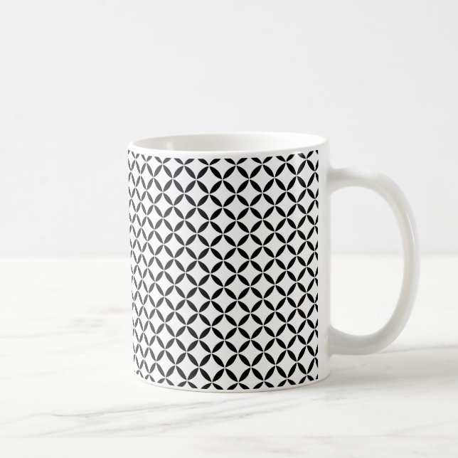 Caneca De Café Latida Quatrefoil Inspirada em Branco Negro (Direita)