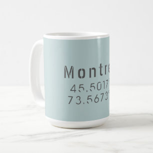 Caneca De Café Latitude e Longitude em Montreal