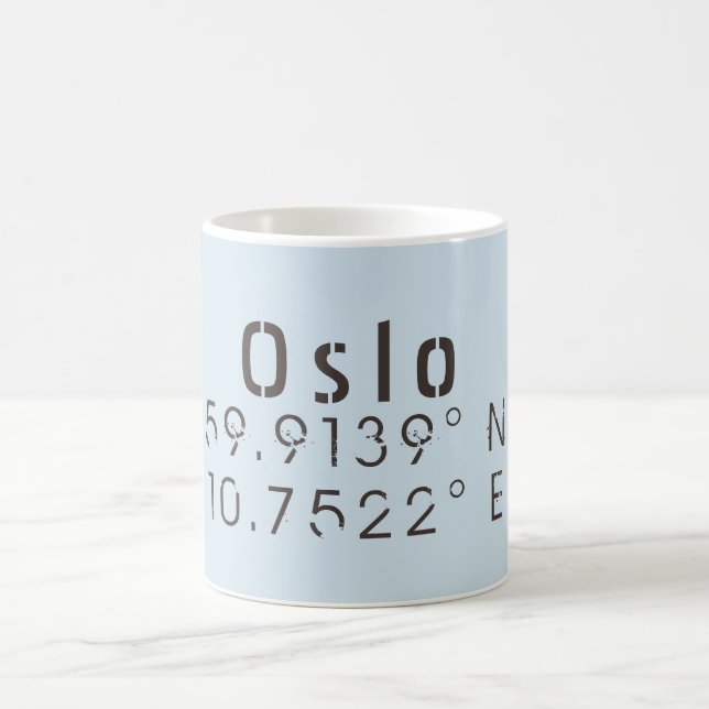 Caneca De Café Latitude Longitude de Oslo (Centro)