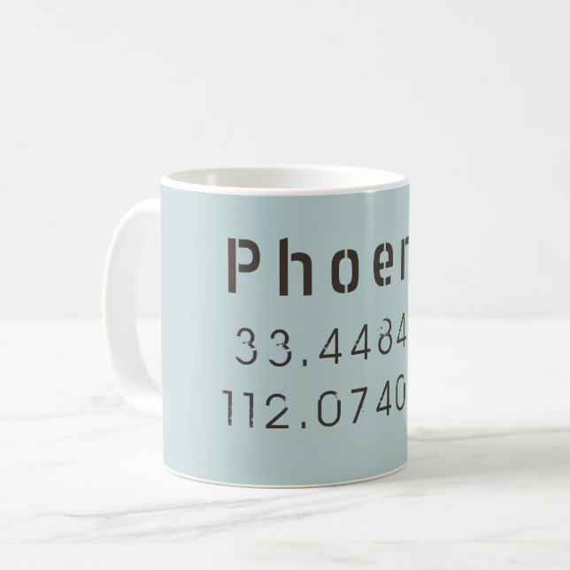 Caneca De Café Latitude Longitude de Phoenix (Frente Esquerda)