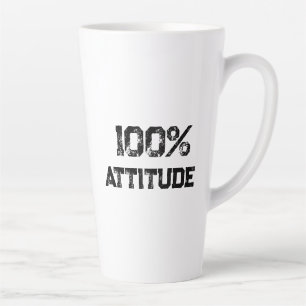 Caneca De Café Latte 100% ATITUDE – Presente de Escritório Personalizáv