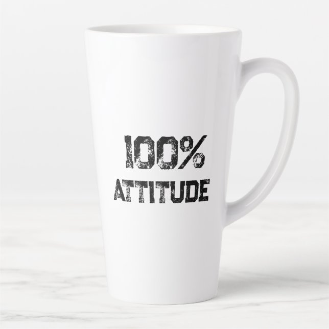 Caneca De Café Latte 100% ATITUDE – Presente de Escritório Personalizáv (Direita)