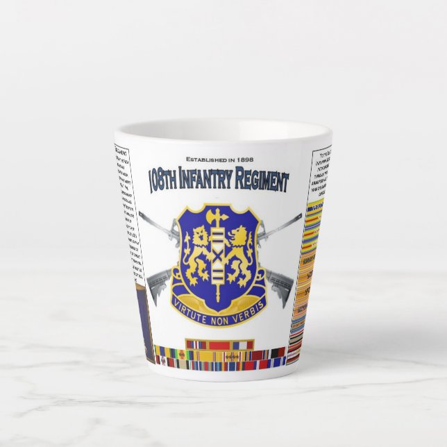 Caneca De Café Latte 108. º Regimento de Infantaria 15 oz Mug (Frente)