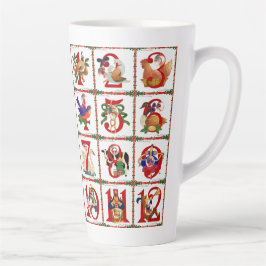 Caneca De Café Latte 12 dias de Natal Latte Mug