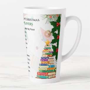 Caneca De Café Latte 12 dias de Natal para os Amantes do Livro