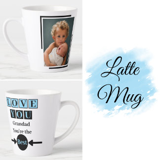 Caneca De Café Latte 1 foto te amo vovô azul