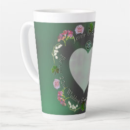 Caneca De Café Latte 22º Aniversário do Casamento Floral