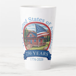 Caneca De Café Latte 250º aniversário dos Estados Unidos