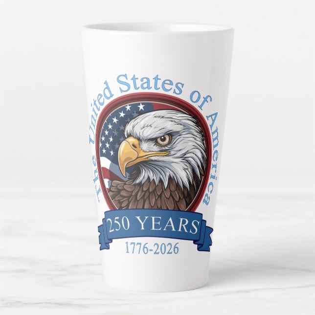 Caneca De Café Latte 250º aniversário dos Estados Unidos (Frente)