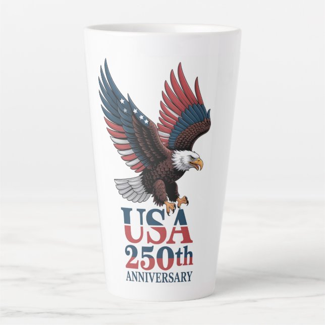Caneca De Café Latte 250º Aniversário dos EUA (Frente)