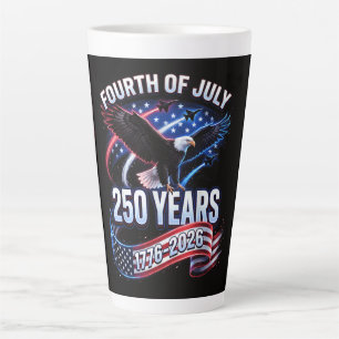 Caneca De Café Latte 250º Aniversário EUA 1776-2026 Patriótico American