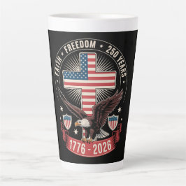 Caneca De Café Latte 250º Aniversário EUA Fé Liberdade 4 de Julho
