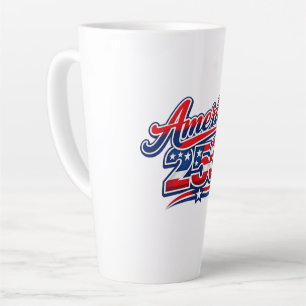 Caneca De Café Latte 250 Anos de Liberdade – EUA 1776–2026 Patriótico