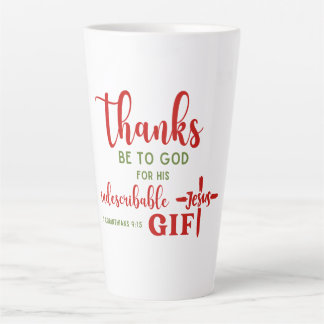 Caneca De Café Latte 2 Corinthians 9:15 Obrigados estão na Escritura de