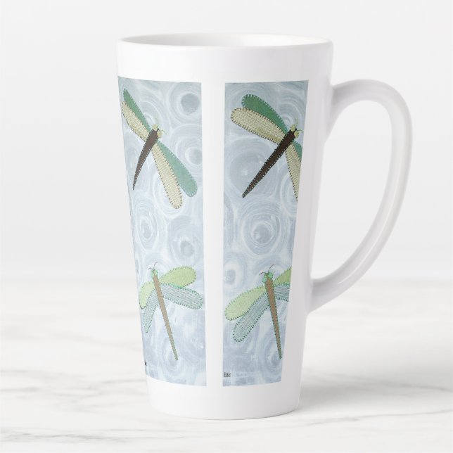 Caneca De Café Latte 2 Dragonflies #1 (Direita)