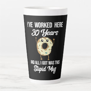 Caneca De Café Latte 30 anos de trabalho Aniversário de trabalho Aprec