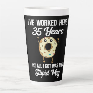 Caneca De Café Latte 35 anos de trabalho Aniversário de trabalho Aprec