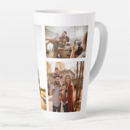 Caneca De Café Latte 3 Colagem Personalizada de Fotos