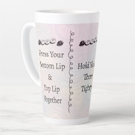 Caneca De Café Latte 3 passos para Calar a Boca Texto Engraçado Persona