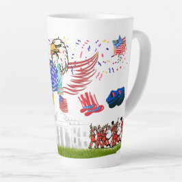 Caneca De Café Latte 4 de julho