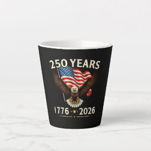 Caneca De Café Latte 4 de Julho Águia Patriótica EUA América