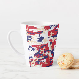 Caneca De Café Latte 4th of July, Independence day, Camouflage Beige