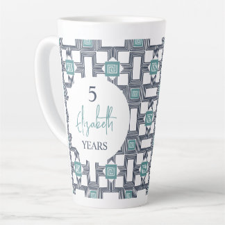 Caneca De Café Latte 5 anos de aniversário da Sobirey